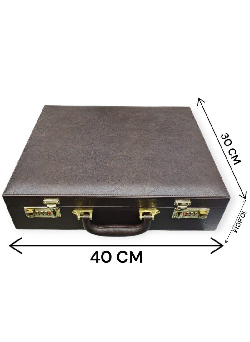 Al Seraj Jewelry Box Organizer for Women – Luxury Brown Leather Multi-Layer Jewellery Storage Case with Lock & Handle for Rings, Necklaces, Earrings, Bracelets & Bangles | Elegant Travel & Gift Display Box - Image 4